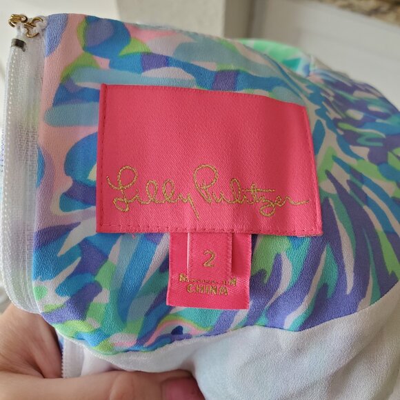 Lilly Pulitzer Dariah Size 2 Mini Short Sleeve Wrap Dress - Picture 8 of 12